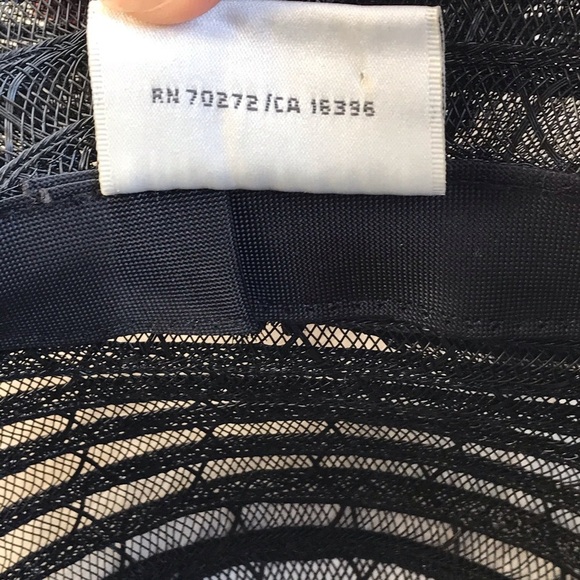 Vintage Black Net Straw Striped Rolled Brim Hat main image 7